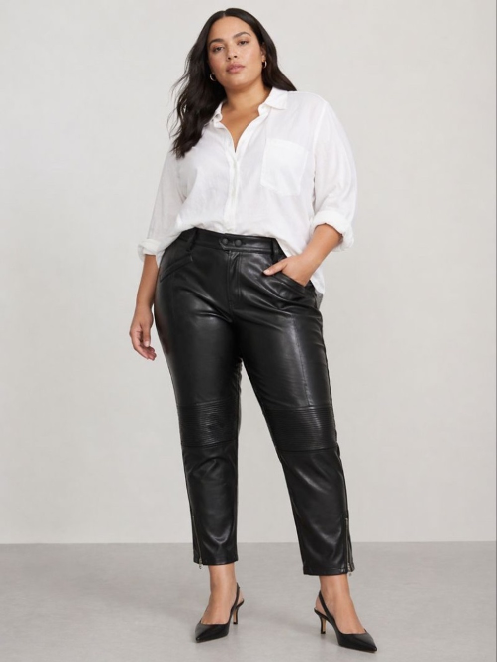 NWT Gap Mid Rise Vegan Leather Moto Vintage Slim Pants Womens Size 20 Plus